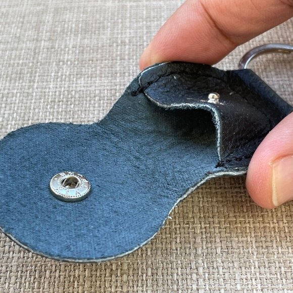 Key Chain Keys Holder Black Leather Keychain Keyring Key Fob New - Picture 4 of 11